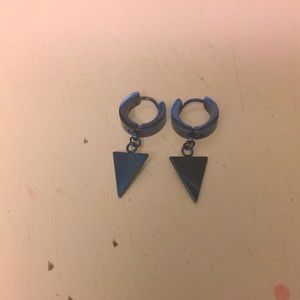 Blue stainless steel earrings brand new never worn